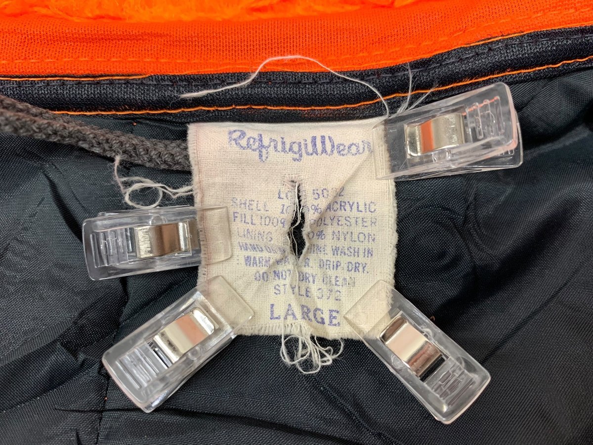 REFRIGIWEAR (リフリッジウエア) USA製 古着 70s 80s ハンティングジャケット 中綿 裏キルティング C&Cジッパー L オレンジ メンズ /036_画像5