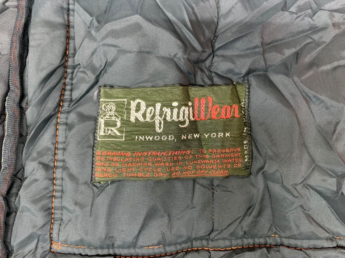 REFRIGIWEAR (リフリッジウエア) USA製 古着 70s 80s ハンティングジャケット 中綿 裏キルティング C&Cジッパー L オレンジ メンズ /036_画像6