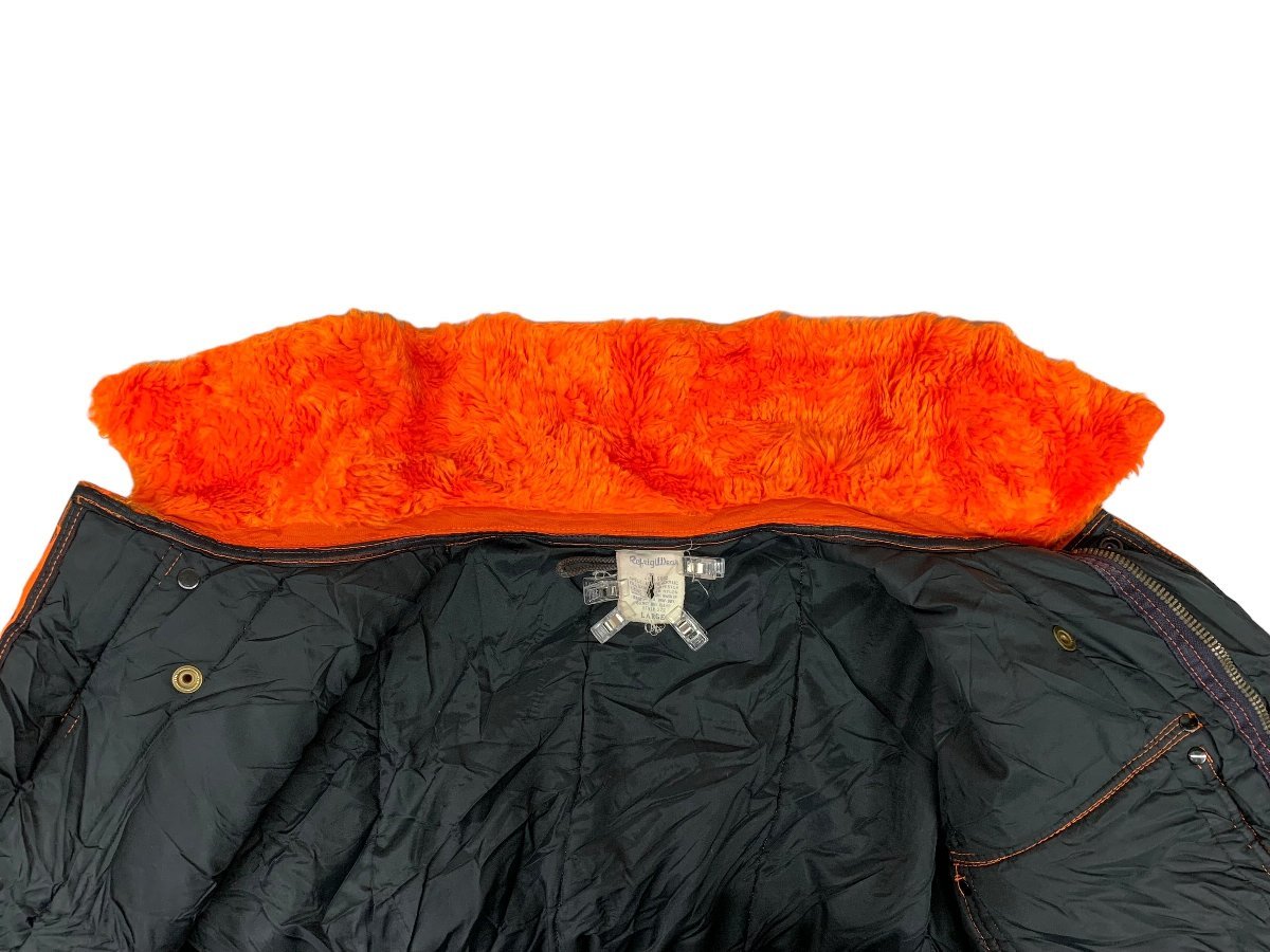 REFRIGIWEAR (リフリッジウエア) USA製 古着 70s 80s ハンティングジャケット 中綿 裏キルティング C&Cジッパー L オレンジ メンズ /036_画像4