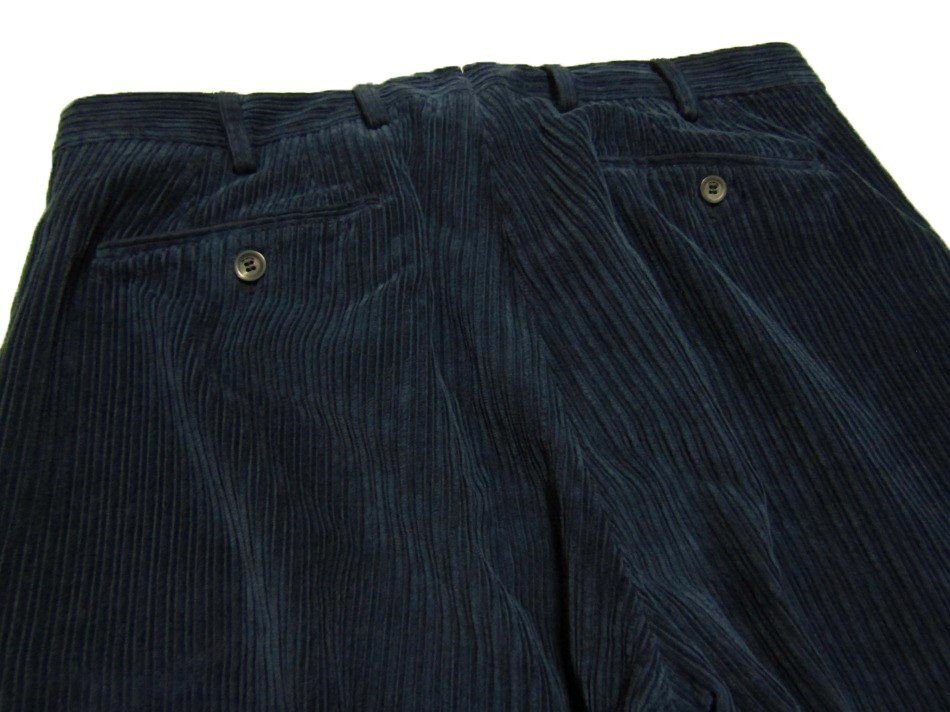 1円~【11万新品】56-3XL【malo/マロ/マーロ】冬の大本命で見た目も暖かに★最強色のネイビー★太畝ベルベットコーデュロイパンツ◆_画像4