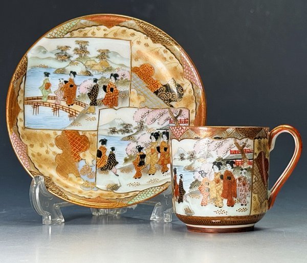 明治期輸出品【九谷焼】加賀国 オールドニッポン 金彩 金盛上 明治期輸出品【九谷焼】加賀国 オールドニッポン 金彩 金盛上