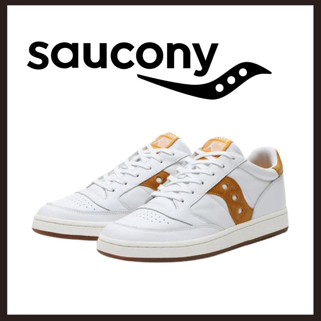 ○★新品 未使用 Saucony ジャズ コート 定番レザースニーカー イエロー 28.5cm○●