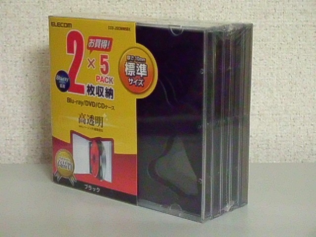  unopened * unused goods Elecom 2 pcs storage (5 sheets entering )×12 total 60 sheets Blu-ray*DVD*CD case approximately 10mm free shipping 