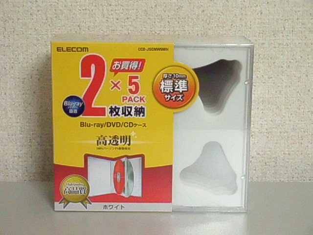  unopened * unused goods Elecom 2 pcs storage (5 sheets entering )×12 total 60 sheets Blu-ray*DVD*CD case approximately 10mm free shipping 