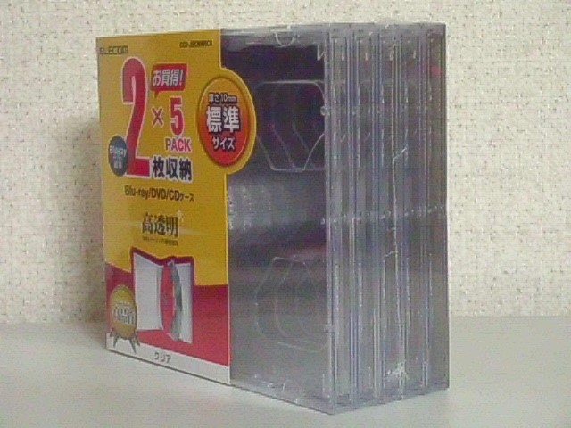  unopened * unused goods Elecom 2 pcs storage (5 sheets entering )×12 total 60 sheets Blu-ray*DVD*CD case approximately 10mm free shipping 