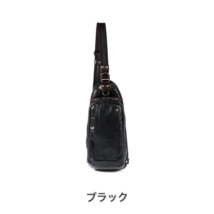 最高級本革使用 牛革 定価11550円 DOUBLES ダブルス ボディバッグ メンズ レディース 本革VJR 7240_画像4