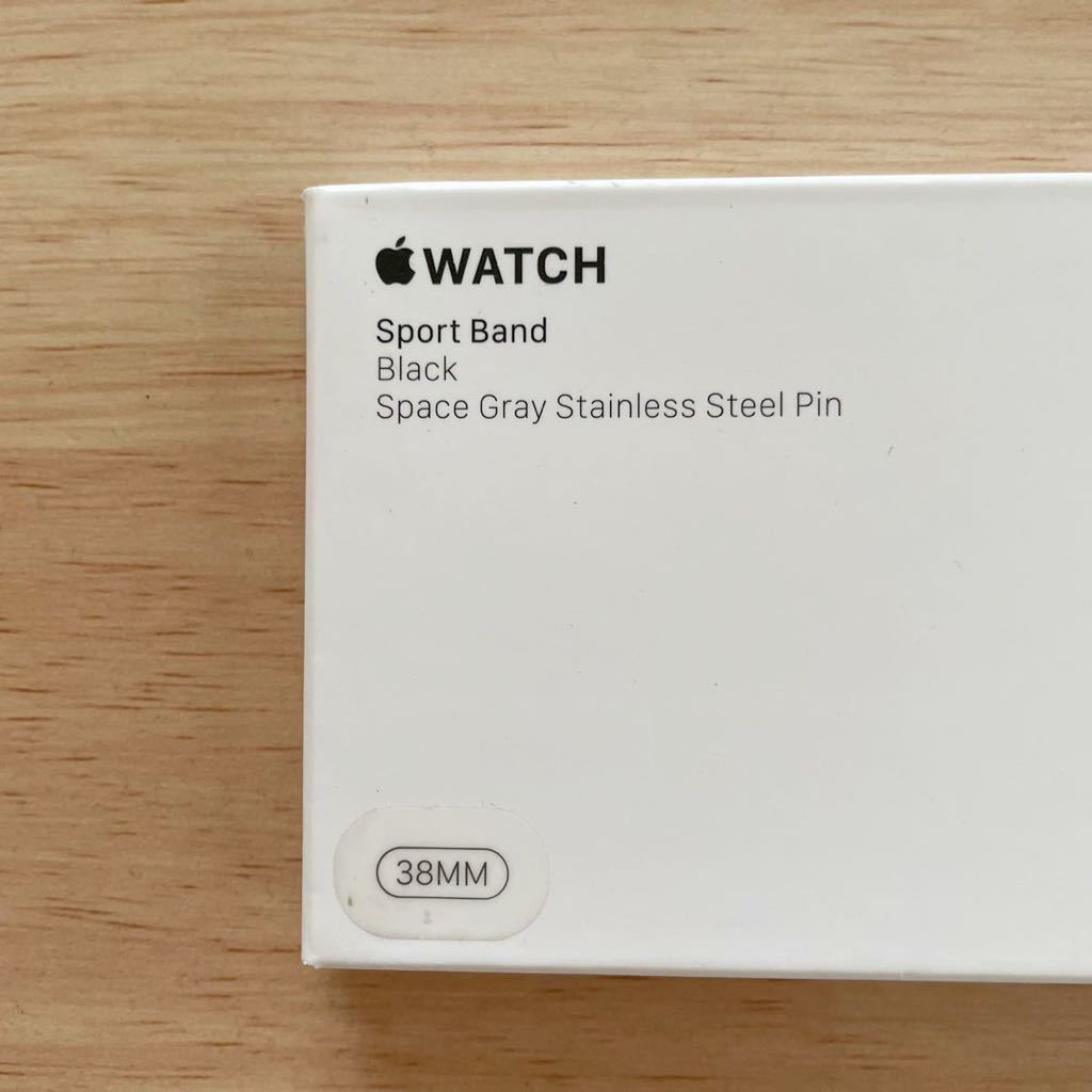 ★新品★ Apple アップル 純正 アップルウォッチ 38mm スポーツバンド・ブラック 235A⑦_画像4