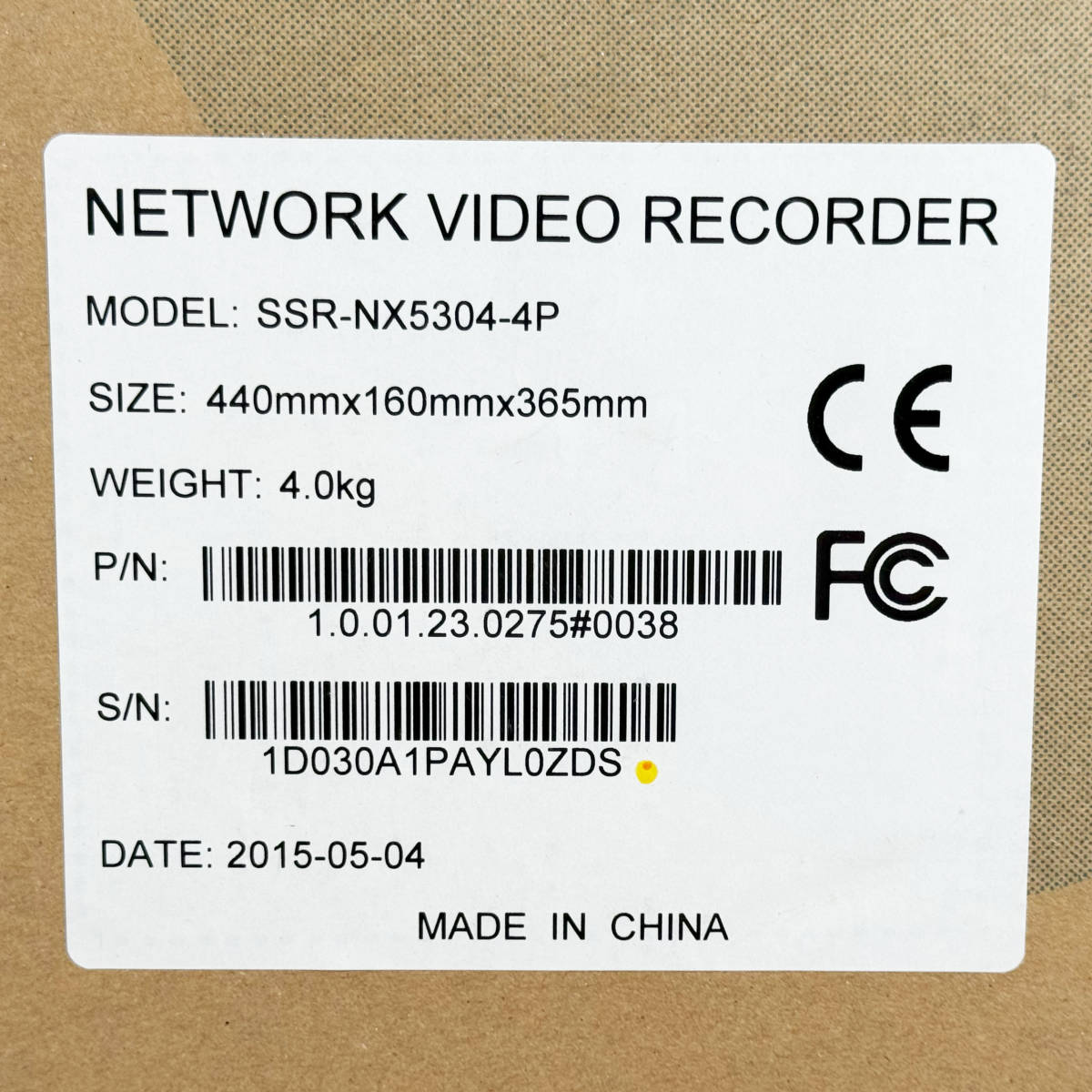 未使用品☆監視カメラ・ビデオレコーダーセット サンセキュリティシステム ドーム型カメラ2台 SSC-DPF6203VMR30 レコーダー SSR-NX5304-4Pの画像5
