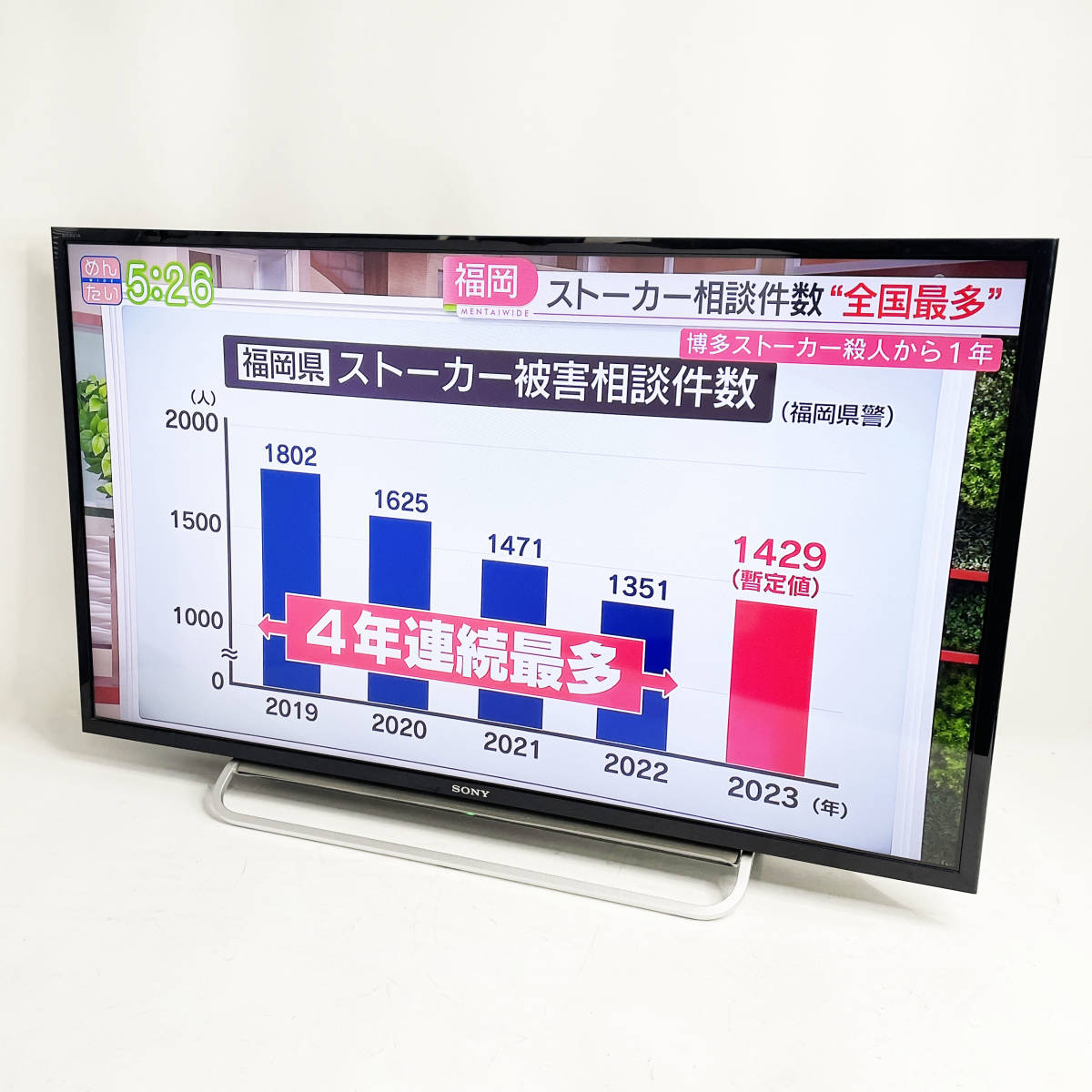 中古☆SONY 液晶テレビ KDL-40W600B BRAVIA 外付けHDD録画対応 40V型 フルハイ マルチリモコン付き 動作良好★福岡市近郊配送3,300円～★_画像1