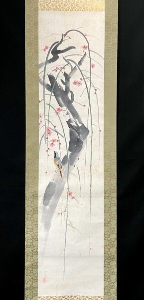 作者不詳 絹本掛軸 花鳥小禽図 作品は良い絵描の作品 タトウ箱 新作グッ 作者不詳 絹本掛軸 花鳥小禽図 作品は良い絵描の作品