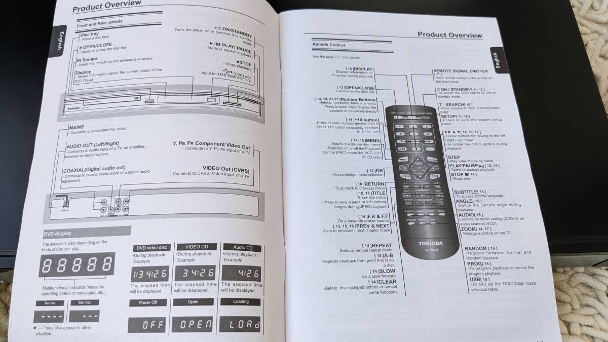 貴重☆全世界対応☆東芝 TOSHIBA リージョンフリー DVDプレーヤー SD2010KA☆完全動作品_画像8