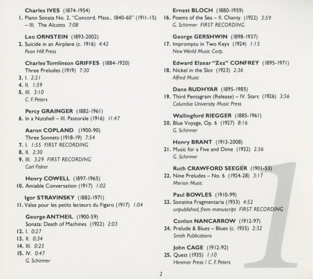 Yvar Mikhashoff - Panorama Of American Piano Music From Antheil To Zappa 1911 To 1991 ; mode 262/65; 4枚組_画像3