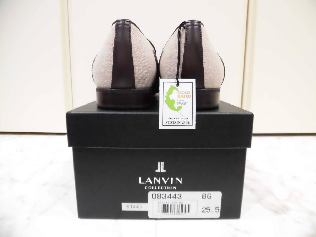 【新品未使用箱付】 LANVIN COLLECTION ランバン コレクション ローファー 25.5㎝ レザーシューズ スニーカー ビジネス 革靴 83443 BG_画像9