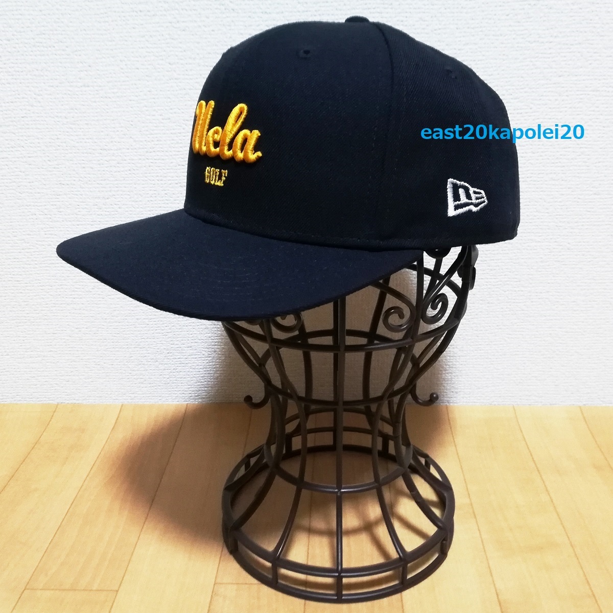 NEWERA GOLF × UCLA コラボ クラブ ロゴ 刺繍 ニューエラ ゴルフ 9FIFTY フラット バイザー キャップ 帽子 ネイビー 未使用 SNAPBACK_画像2