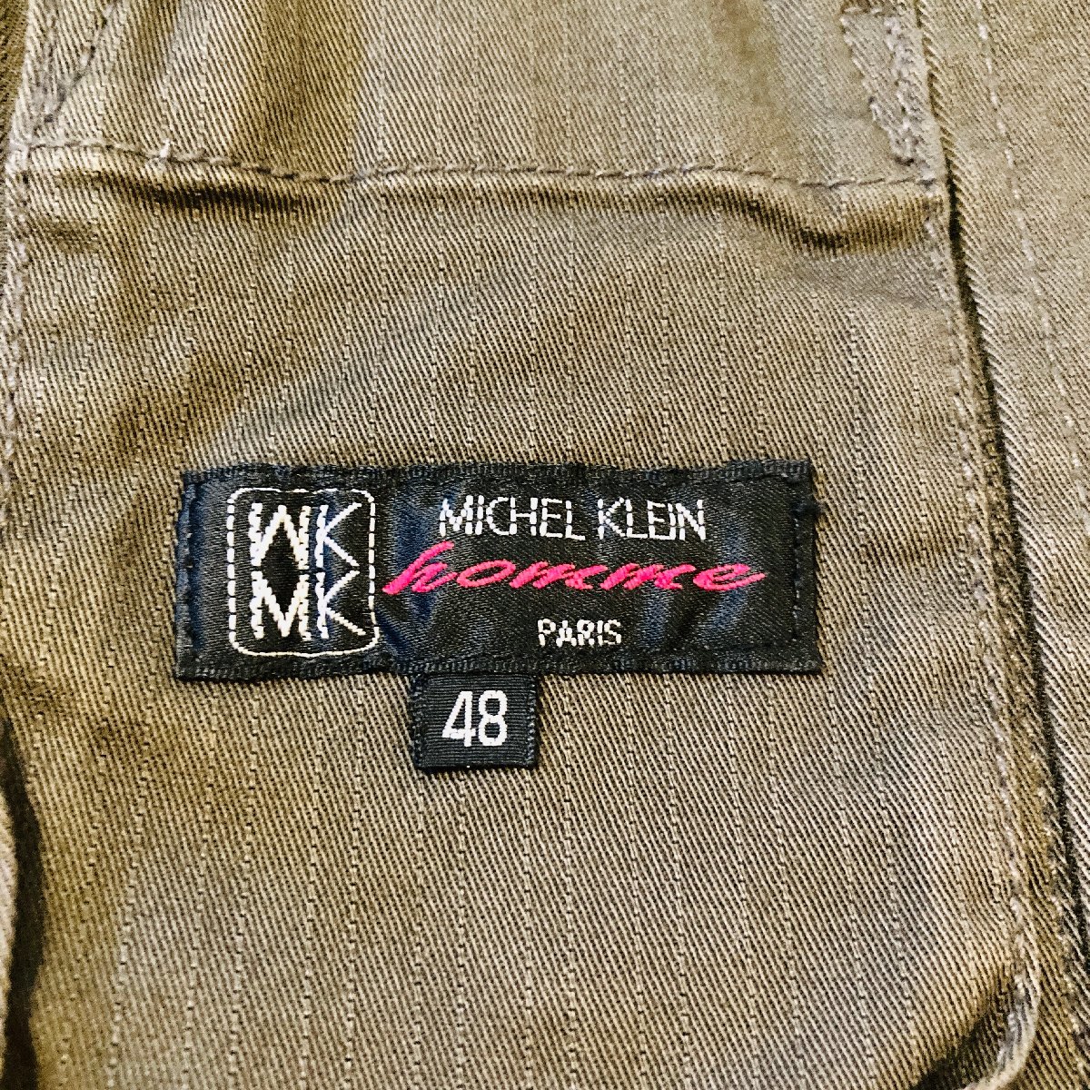 美品　MICHEL KLEIN　homme PARIS　サファリジャケット　ダブルジップ/スナップボタン　カーキ　48　MKJCV-03190_画像7