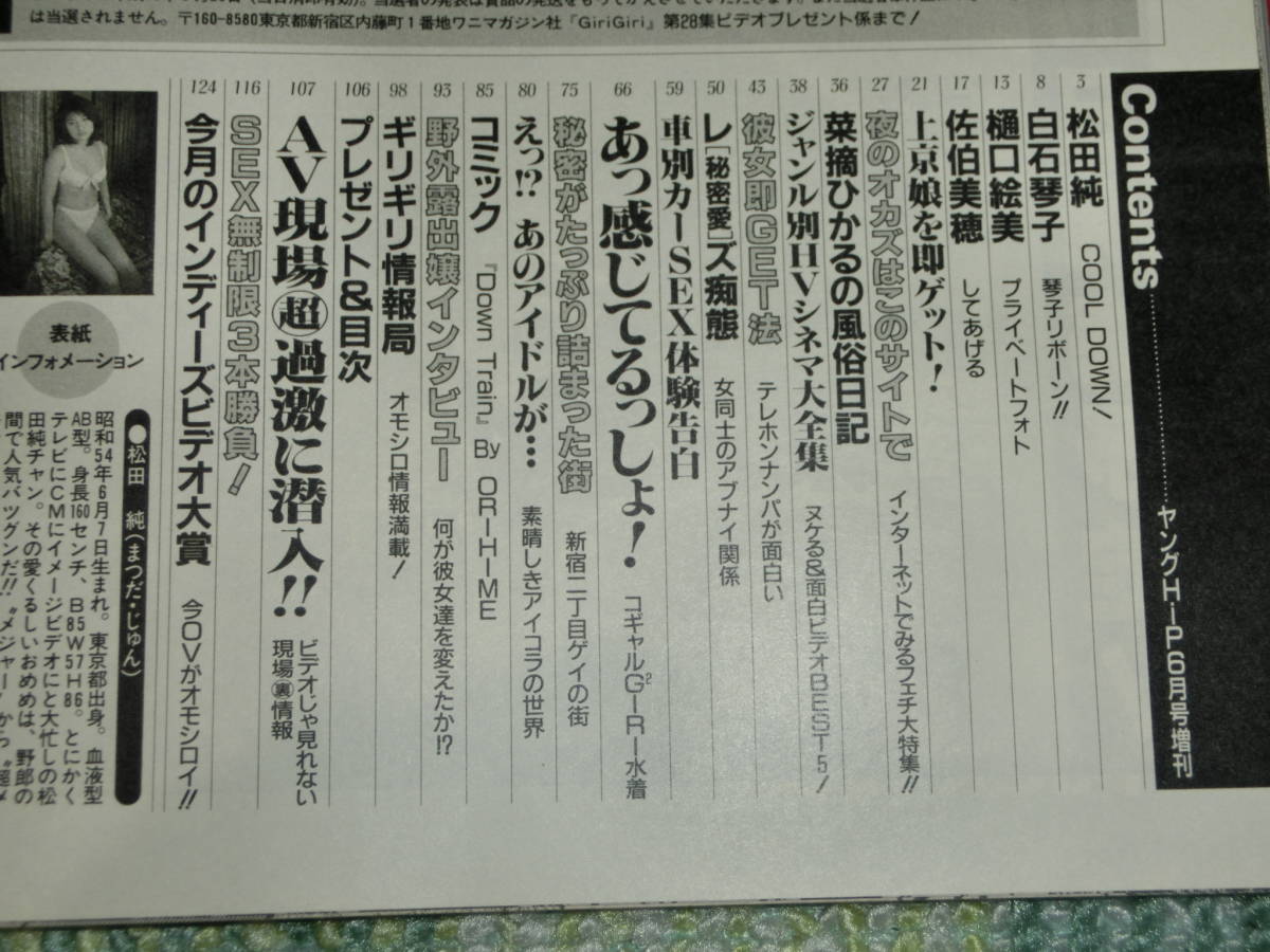 ヤングヒップ 1998年6月号増刊　Giri Giri ギリギリ　松田純_画像2
