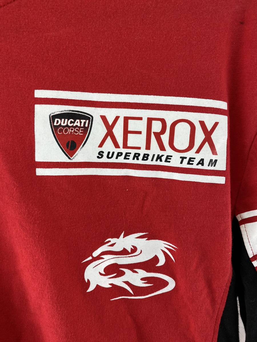 MADIF マディフ DUCATI ドゥカティ XEROX チームシャツ RED/BLACK/WHITE Mサイズ 新品未使用 バイク カジュアル Tシャツ_画像3