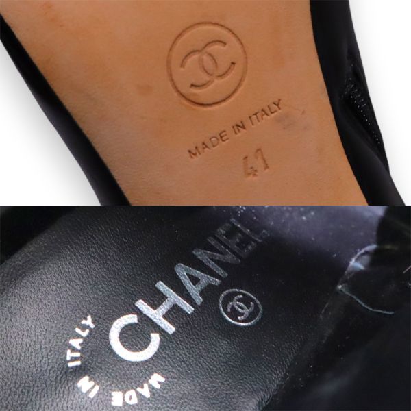 良品 CHANEL シャネル G33725 ココマーク CC ロゴ　クローバー チェーン レザー ショート ブーツ 41 ブラック イタリア製 正規品_画像10
