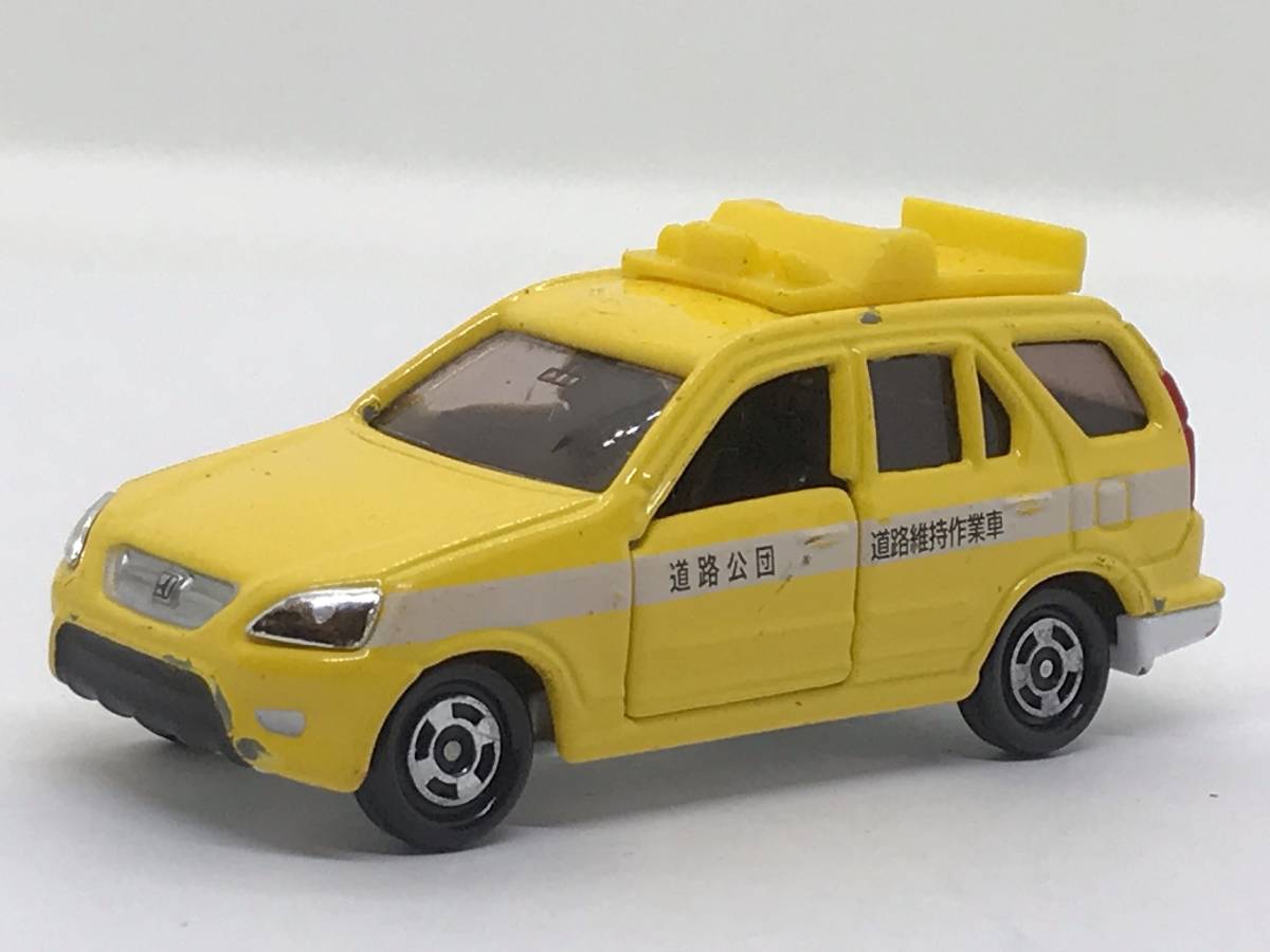 つ9★トミカ ミニカー 高速道路　メンテナンス中　ホンダ　CR-V 2001 S=1/61 道路公団　道路維持作業車 天井標識部品欠品_画像1