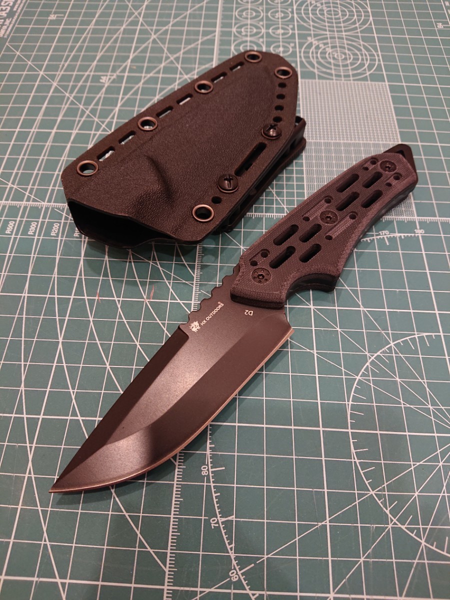 HX OUTDOORS MERCENASIES TACTICAL KNIFE /HX ナイフ、 フルタング 、D2ステンレス、 カイデックスシース 、サバイバルナイフ/ BKカラー_画像2