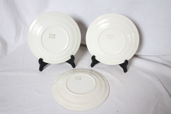 ベルギー ヴィンテージ BOCH PARADISO 古い陶器のデザート皿まとめて3枚セット！ 美品_画像9