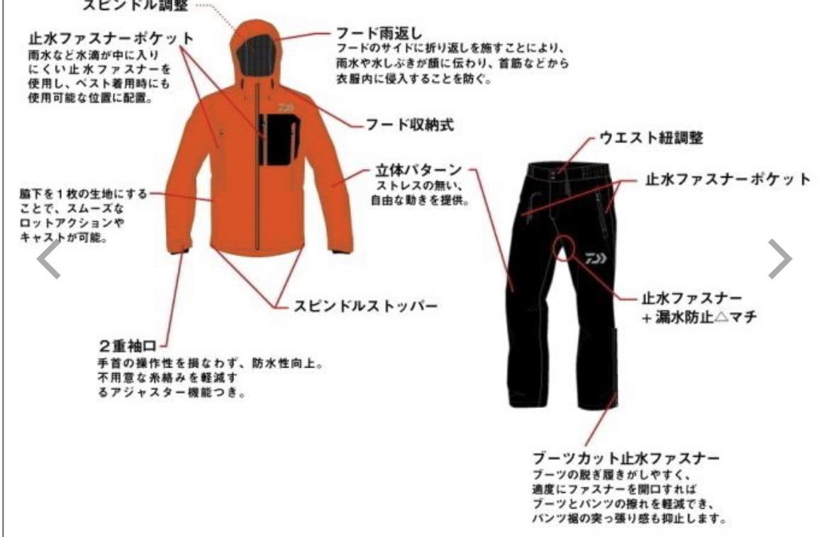 ダイワ　ゴアテックス　レインウェア上下　DR-1908 Mサイズ　GORE-TEX 美品_画像6