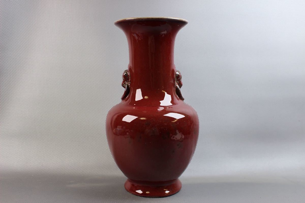 【辰】610 唐物時代獣耳花瓶 時代 古 花瓶 中国 花器 古美術 インテリア