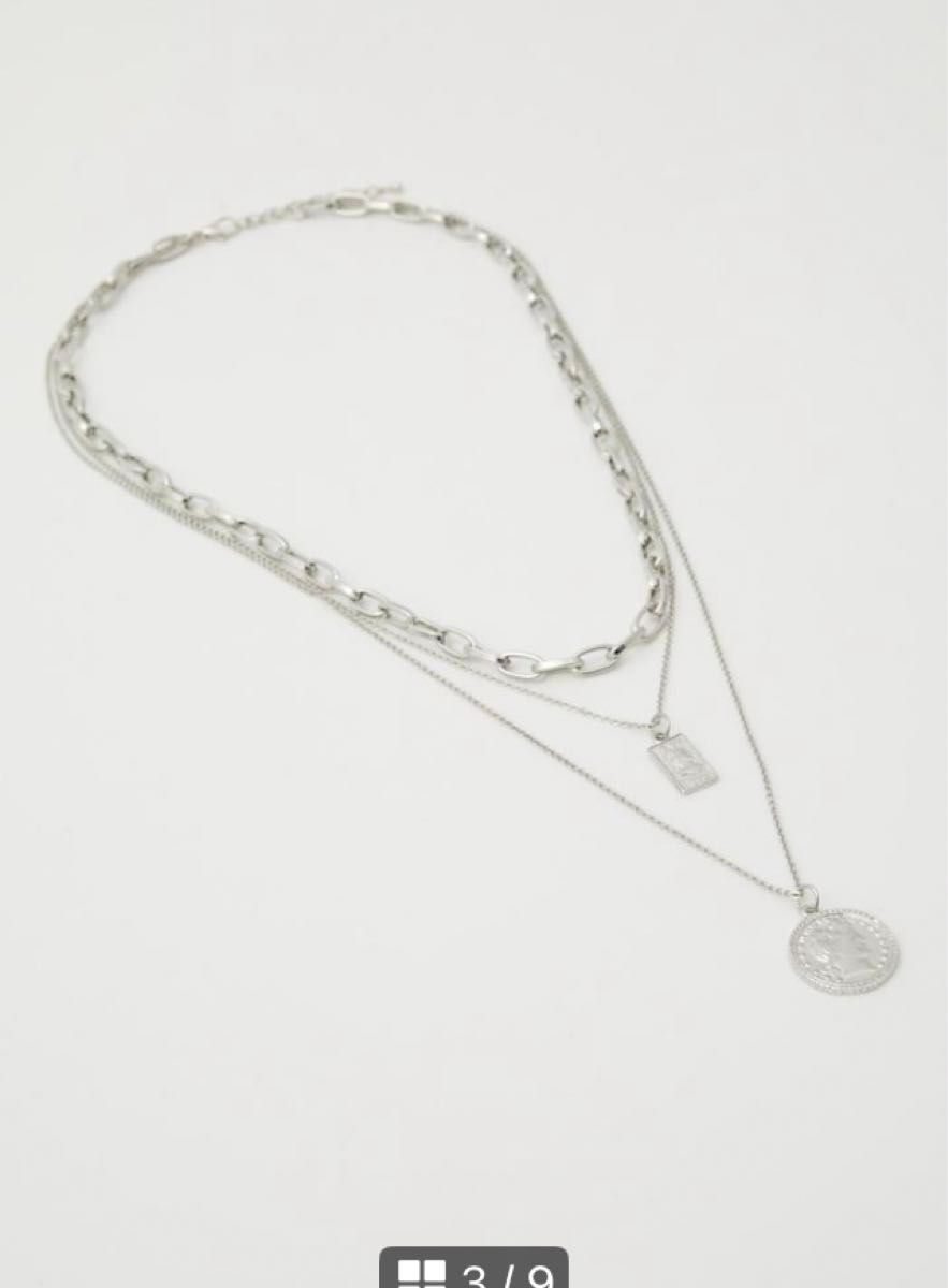 COIN THREE-STRAND NECKLACE SLV 3連コインネックレス