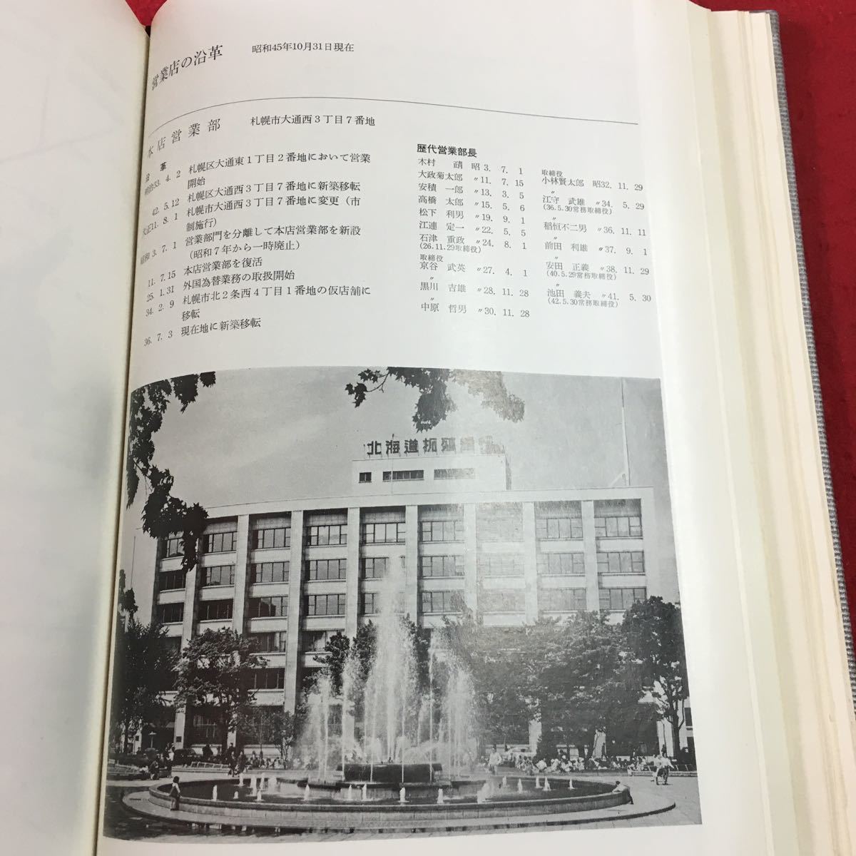 S7j-005 北海道拓殖銀行史 昭和46年4月1日 発行 北海道拓殖銀行 社史 記念誌 経営 銀行 経済 年表 資料 写真 財務 事業 業務 役員 都市_画像8