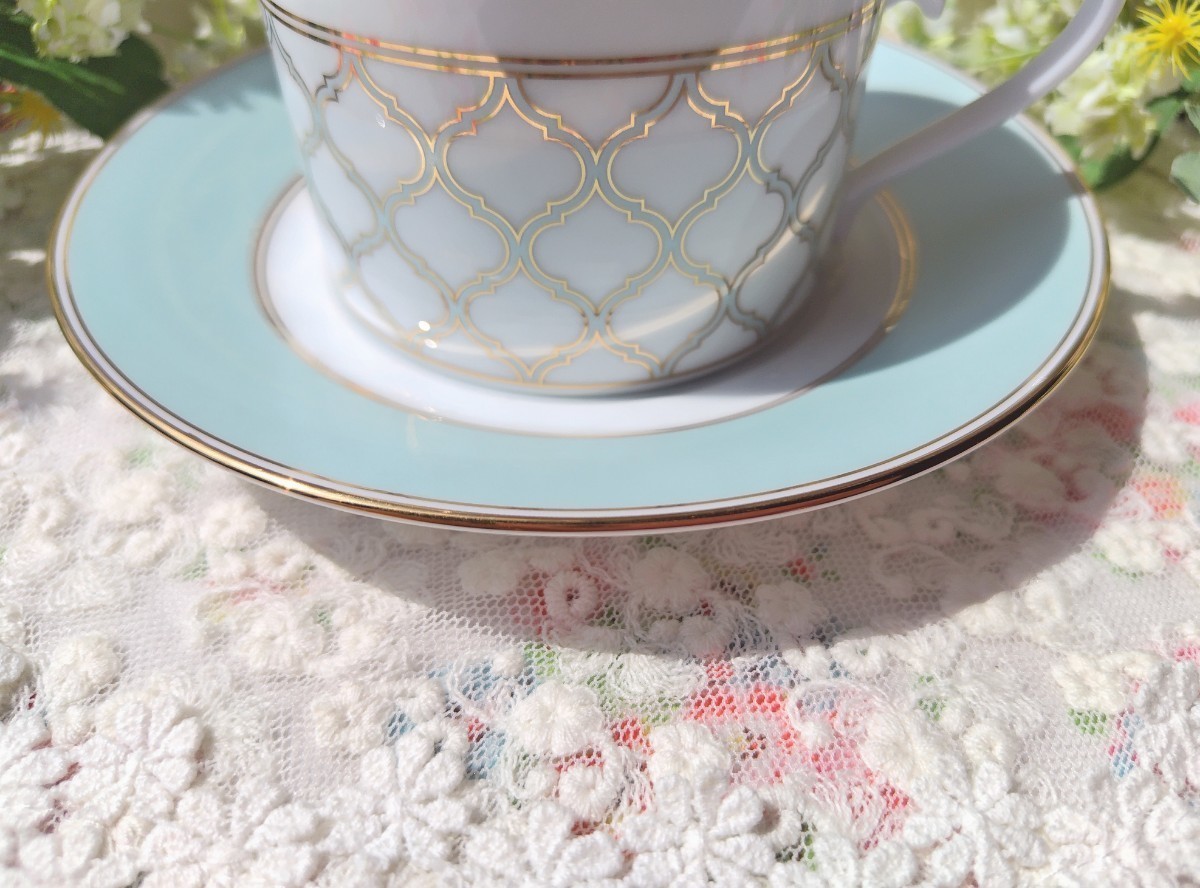 未使用☆Noritake エターナルパレス ミント カップ&ソーサー 1客セット ノリタケ モダン コーヒーカップ NARUMI_画像5