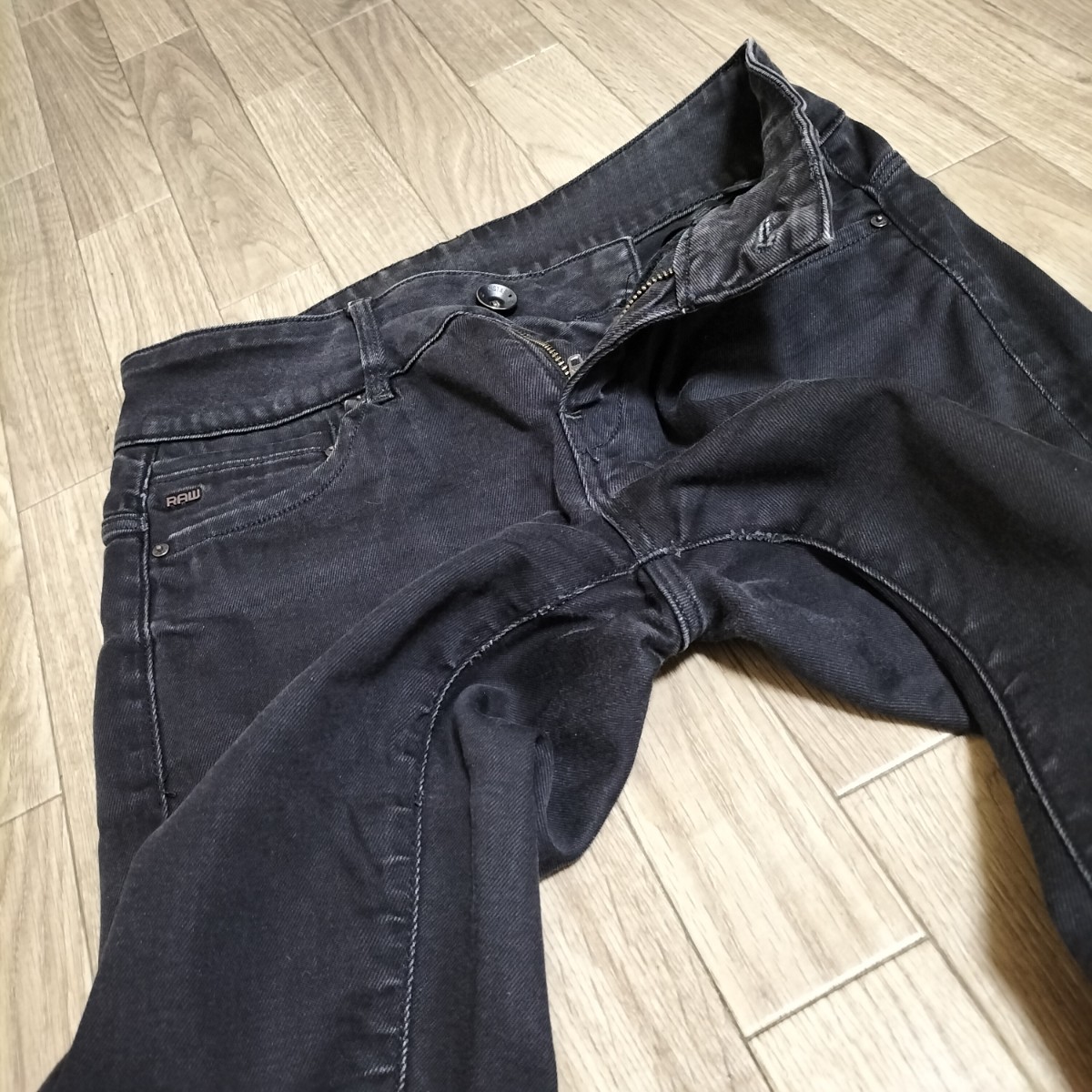 ★G-STAR RAW MIDGE CODY MID SKINNY スキニーデニム ブラックジーンズ ストレッチパンツ サイズ26 ジースターロウ ミッジコーディ 古着の画像7