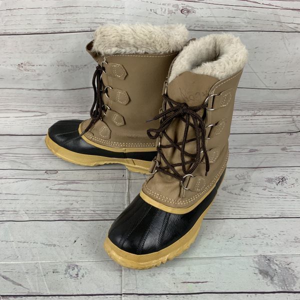 【激安】半額以下- 50%OFFの安い通販 カナダ製ビンテージ★SOREL/ソレル★重厚本革スノーブーツ【wos5 22.0-22.5/茶】インナー付/防水加工/防寒/Vintage/boots◆WB10-02 スノーブーツ