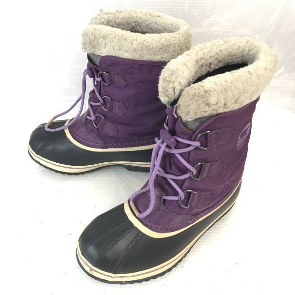 カナダ老舗★ソレル/SOREL★スノーブーツ【24.0/紫/purple】インナー付き/雪作業/防水◆pWB74-21
