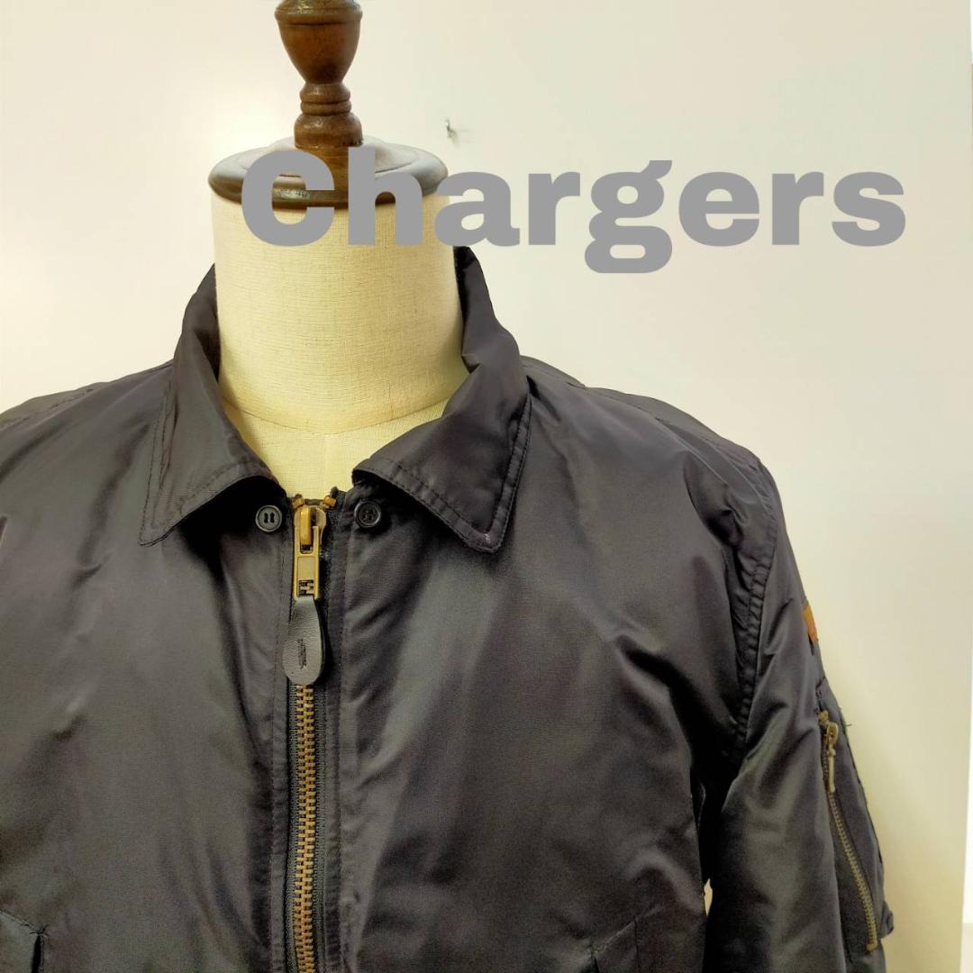 【1000円スタート】Chargers MA1 アウター ブラック ジャケット 古着 vintage ヴィンテージ アウター オーバーサイズ チャージャーズの画像1
