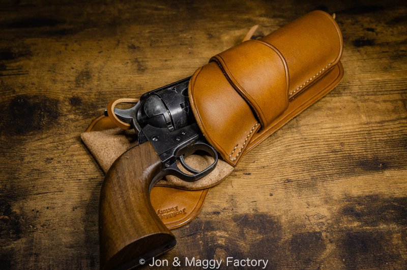 （シビリアン・ブラウン）ピースメーカー SAA用 ホルスター【Jon & Maggy Factory】 ウエスタン レザー 革_画像の銃は付属しません。