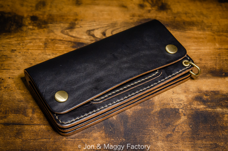 Trucker Wallet トラッカーウォレット 3層 栃木レザー 茶芯 【Jon & Maggy Factory】_画像1