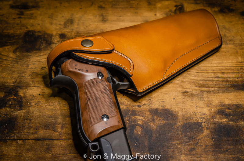 （ブラウン）KSC製 M93R用 本革製 ホルスター 【Jon & Maggy Factory】革 レザー_画像の銃は付属しません。