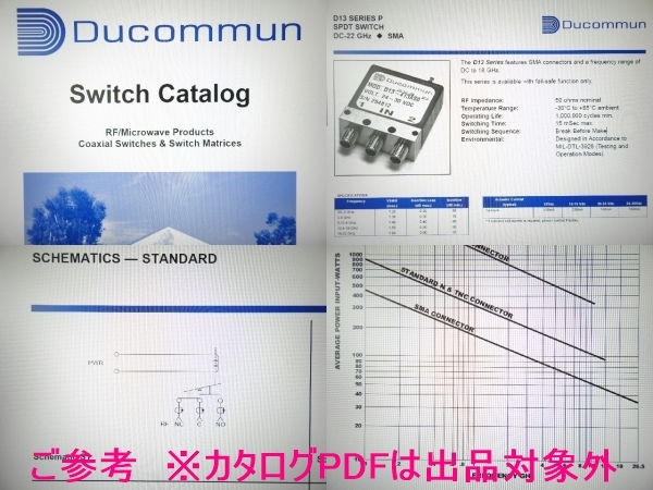 【HPマイクロ波】米国Ducommun社 Microwave Coaxial Switch D13-412A50 DC-22GHz SMA DC12V Fail-safe 導通確認済 特性未確 現状ジャンク品の画像10