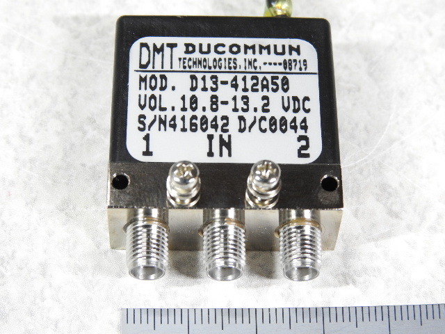 【HPマイクロ波】米国Ducommun社 Microwave Coaxial Switch D13-412A50 DC-22GHz SMA DC12V Fail-safe 導通確認済 特性未確 現状ジャンク品の画像4
