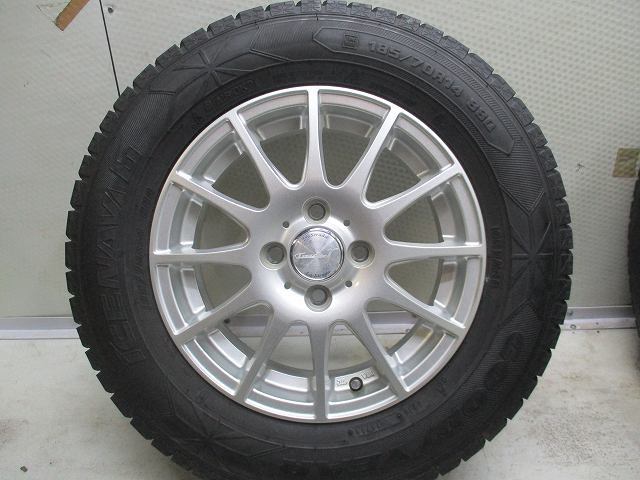 14インチ アイスナビ6 185/70R14 5.5J+52 100 フリード 中古スタッドレスタイヤアルミホイール【4本セット】 送料無料(SA14-3929）_画像4