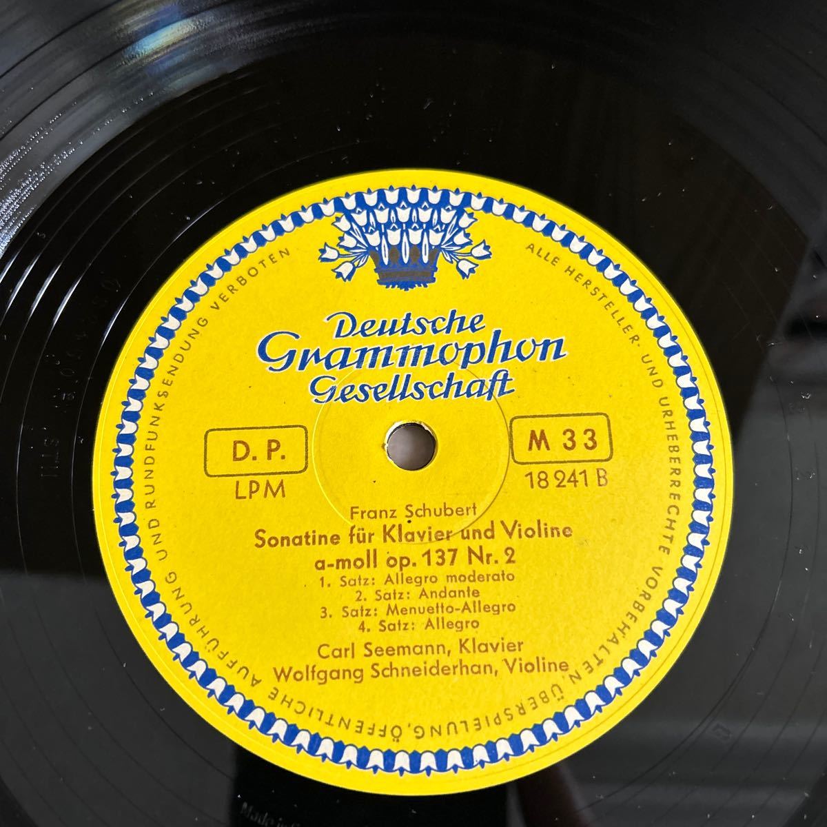 輸入盤 独 LP「シュナイダーハン/シューベルト:ヴァイオリン・ソナタ OP162 他」_画像3