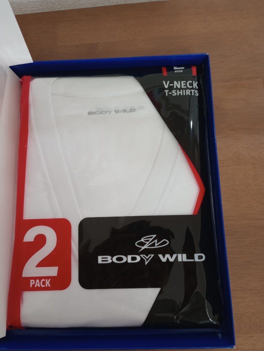 未使用【GUNZE BODY WILD】グンゼ ボディワイルド ＶネックＴシャツ２パック・ボクサーブリーフセット［サイズL］_画像1