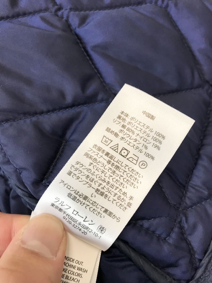 (D) POLO RALPH LAUREN ラルフローレン キルティング ジャケット S(8) キッズ ネイビー ブルゾン_画像6