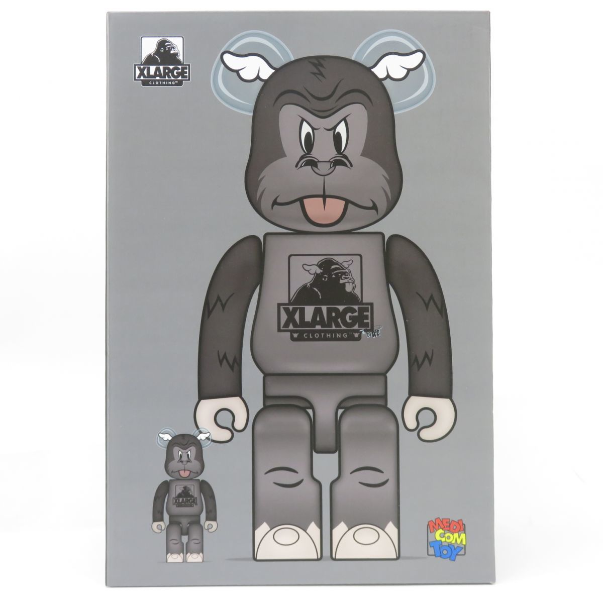 065s メディコムトイ BE@RBRICK ベアブリック XLARGE × D*Face エクストララージ ディーフェイス 100%＆400% フィギュア ※中古