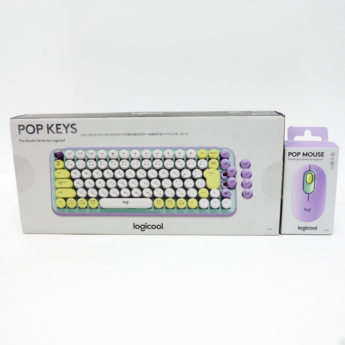 099 Logicool ロジクール POP KEYS メカニカル ワイヤレス キーボード K730PL + POP MOUSE マウス M370PL 計2点セット　※現状品_画像1