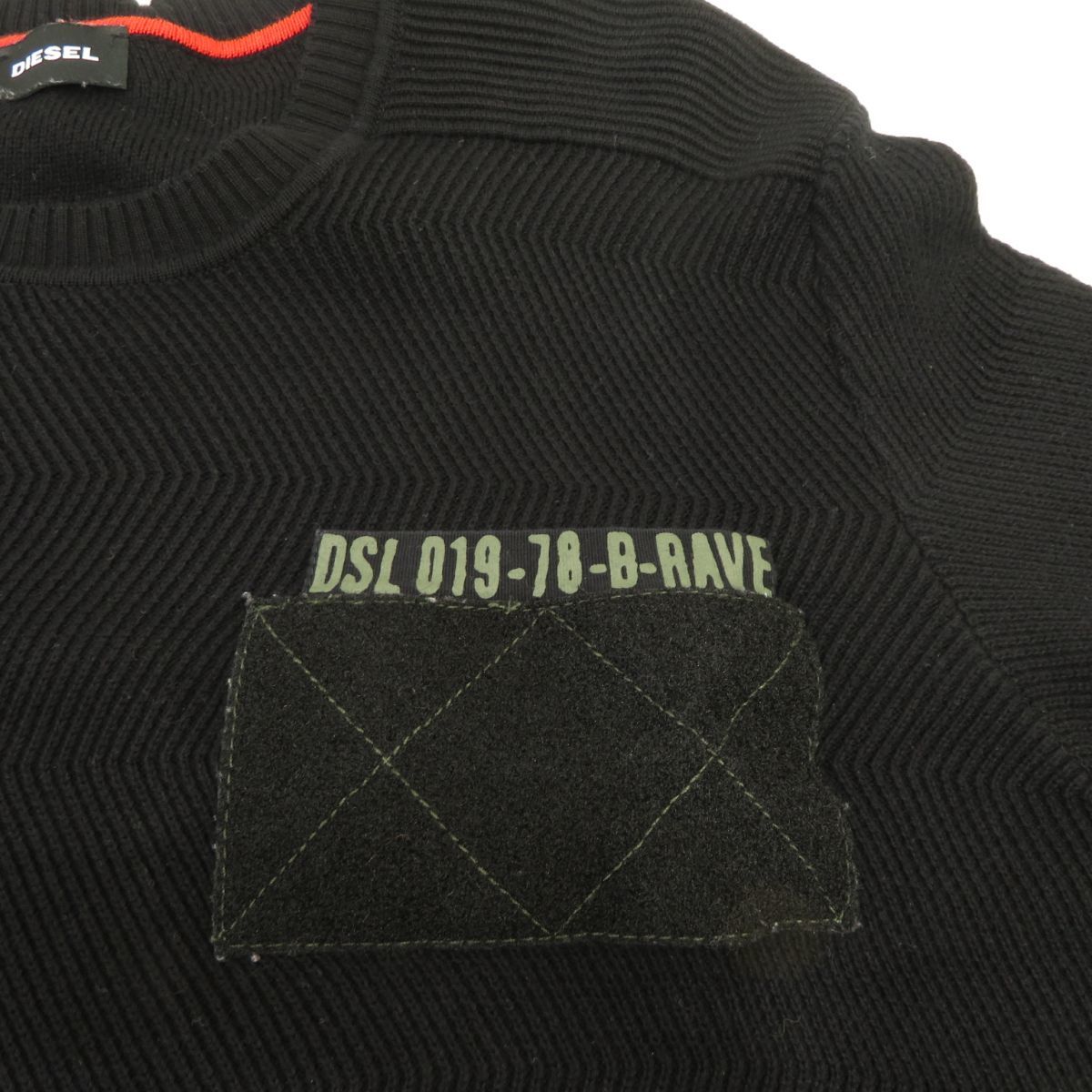 130 DIESEL ディーゼル K-STLE ニット セーター Mサイズ ブラック ※中古_画像6