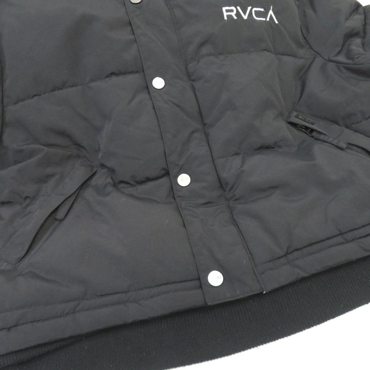 139 RVCA ルーカ ショート丈 中綿ジャケット ナイロン ウィメンズ AJ044-755 S/ブラック ※中古_画像5