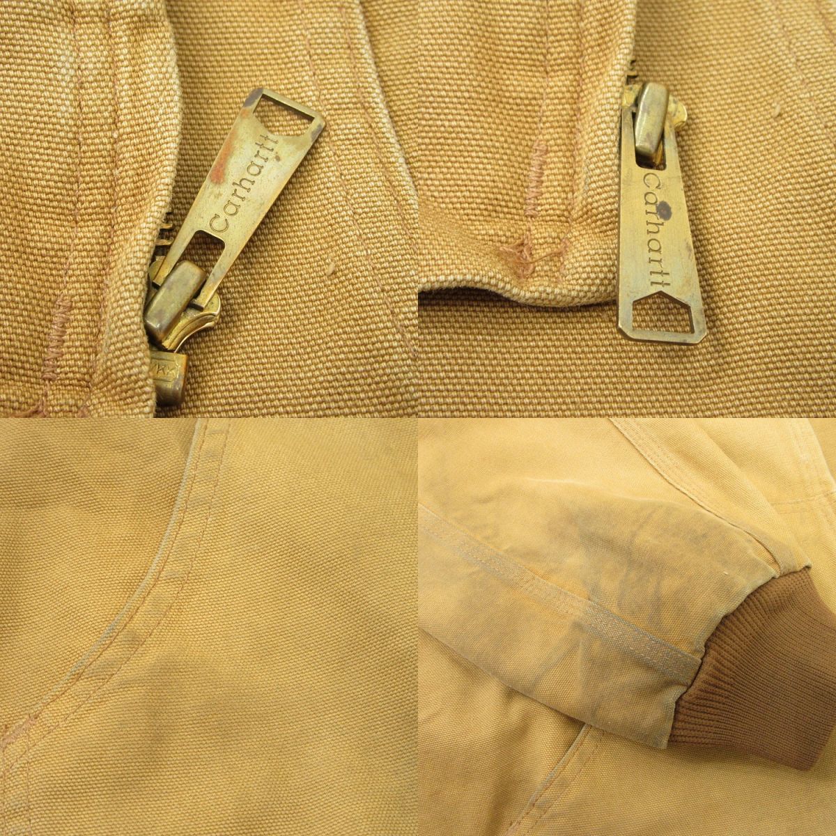 131 Carhartt カーハート 90s 企業ロゴ ダックアクティブジャケット J131 Lサイズ Made in USA ※中古_画像9