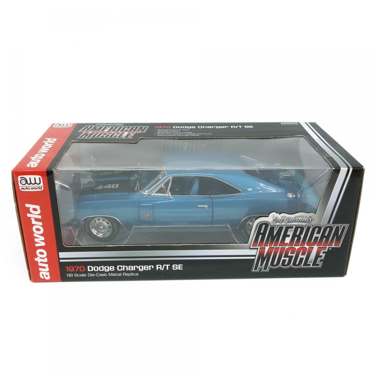 074 auto world AMERICAN MUSCLE 1/18スケール 1970 Dodge Charger ダッジ チャージャー R/T SE ミニカー　※中古_画像1