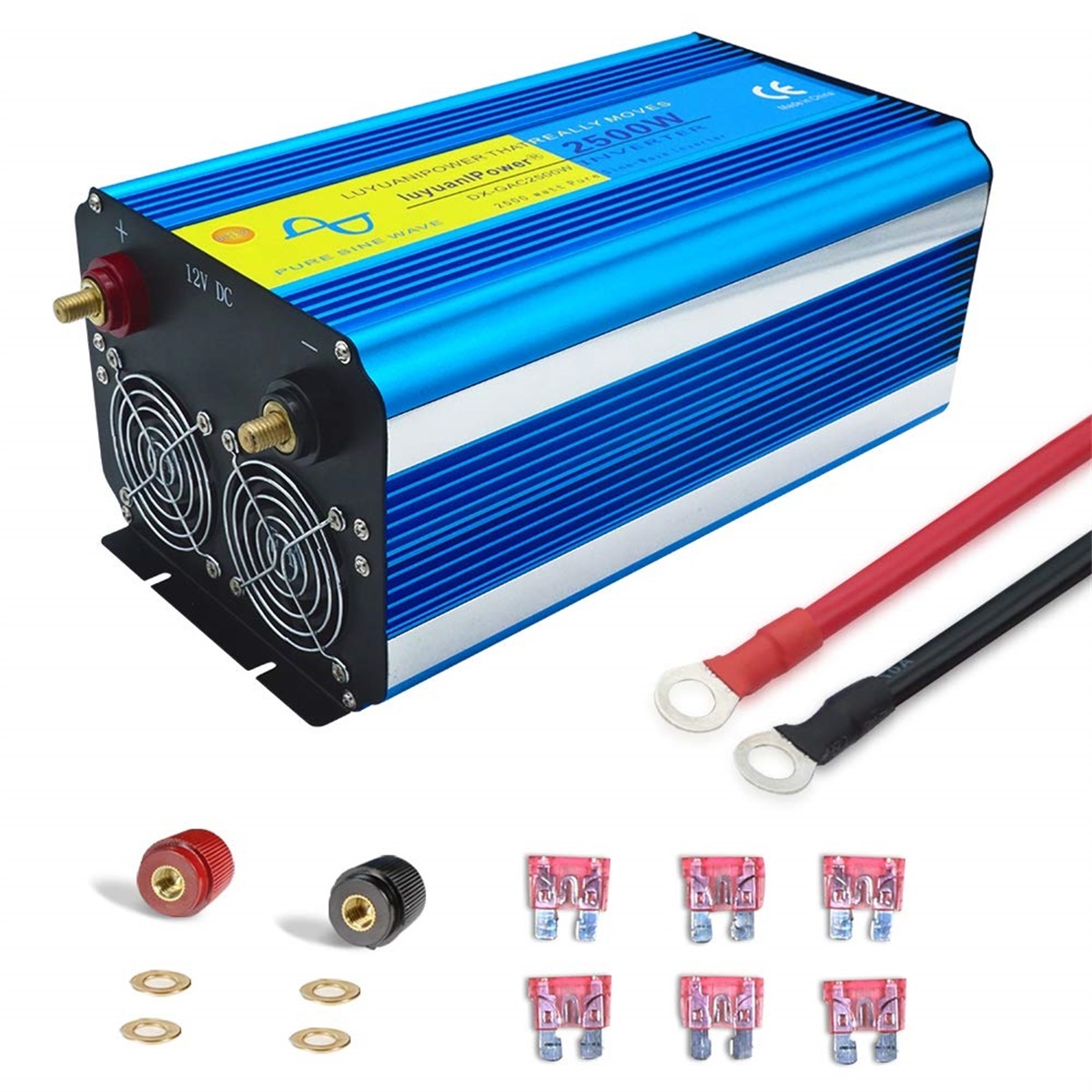 新品 インバーター 正弦波 2500W 最大5000W DC12V AC100V 50/60HZ切替 カーインバーター 車中泊グッズ 車変圧器 アウトドア 防災 Yinleader_画像10